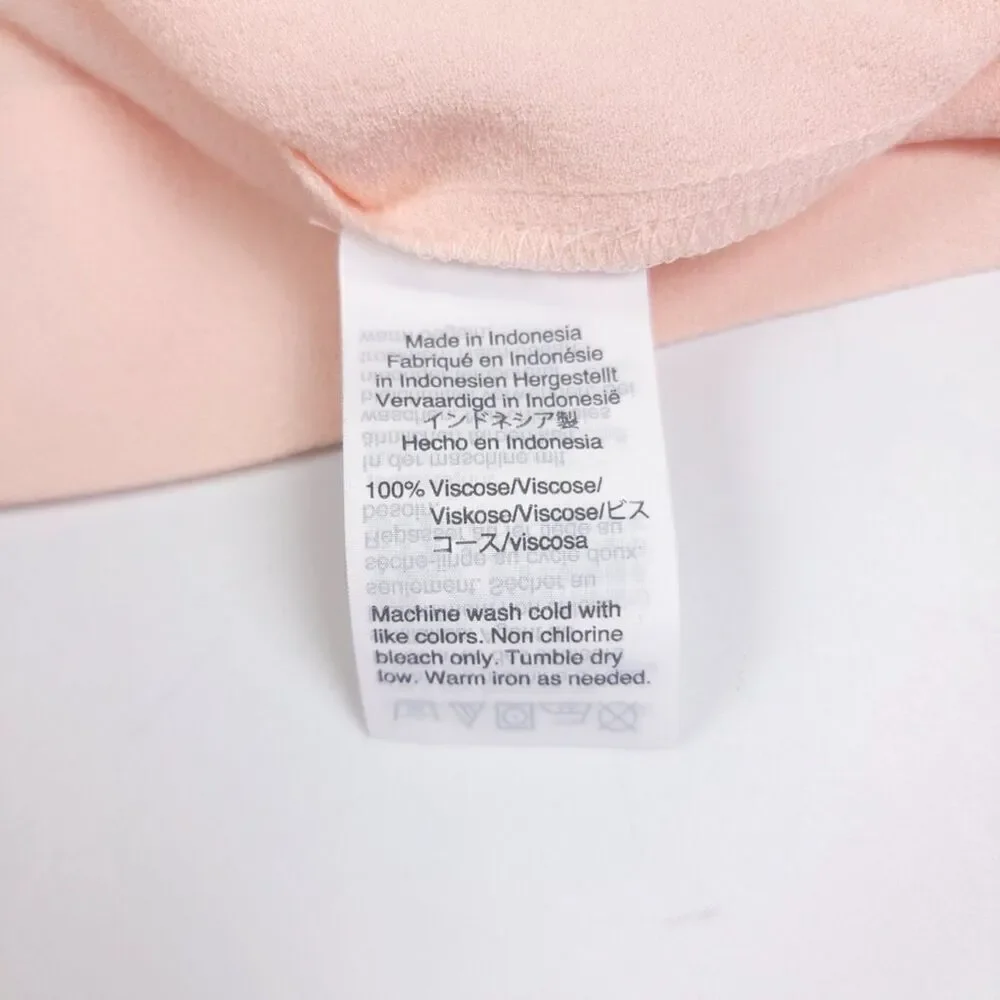 NWT J Crew Point Sur Drapey Open V Neck Top Ruched Sleeve Blouse Pink Small